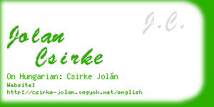 jolan csirke business card
